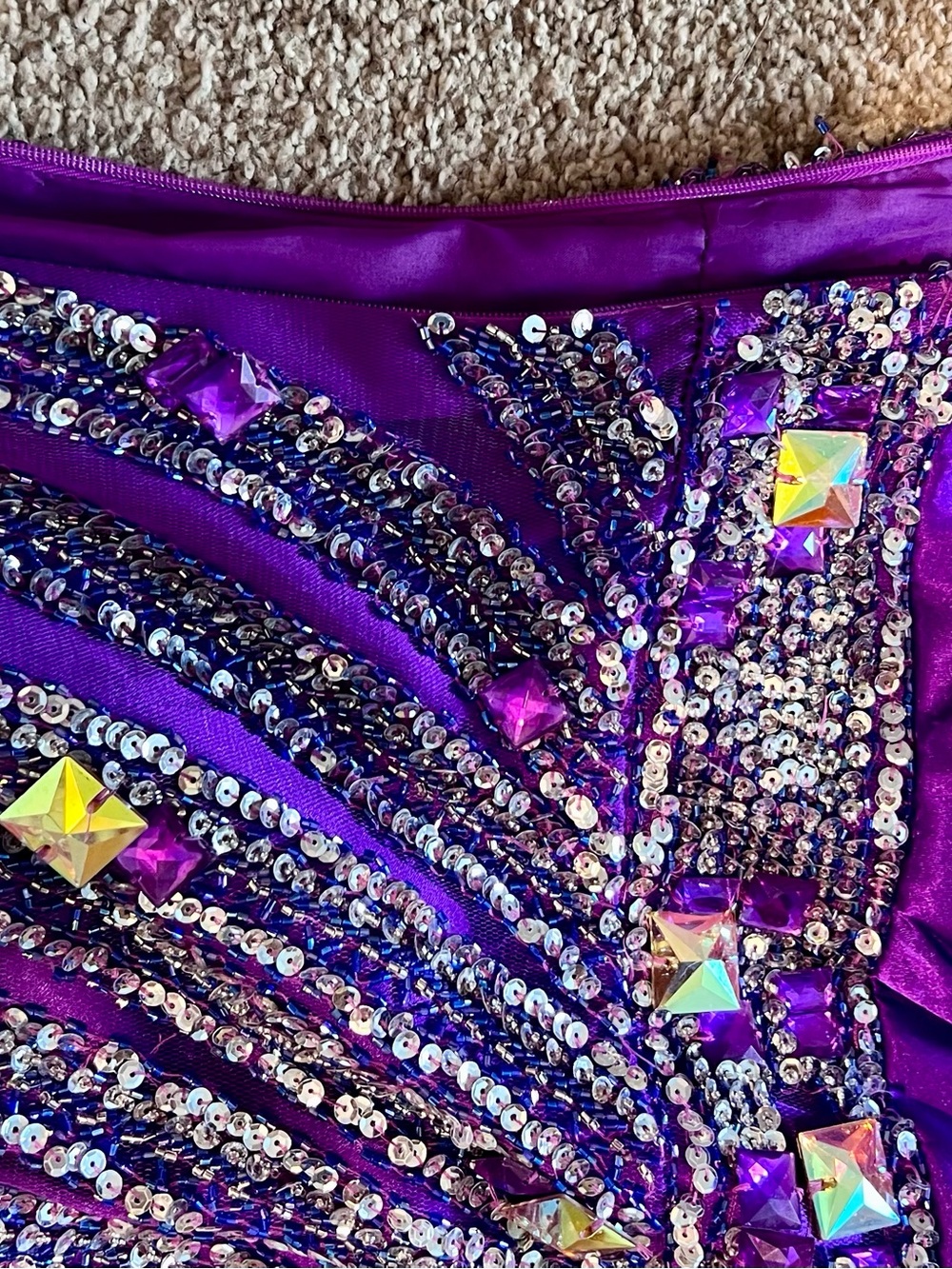 Tiffany Designs One-Shoulder Purple Evening Gown - Picture 7 of 8